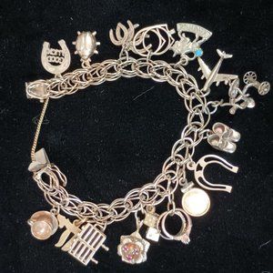 Vintage 10k gold charm bracelet